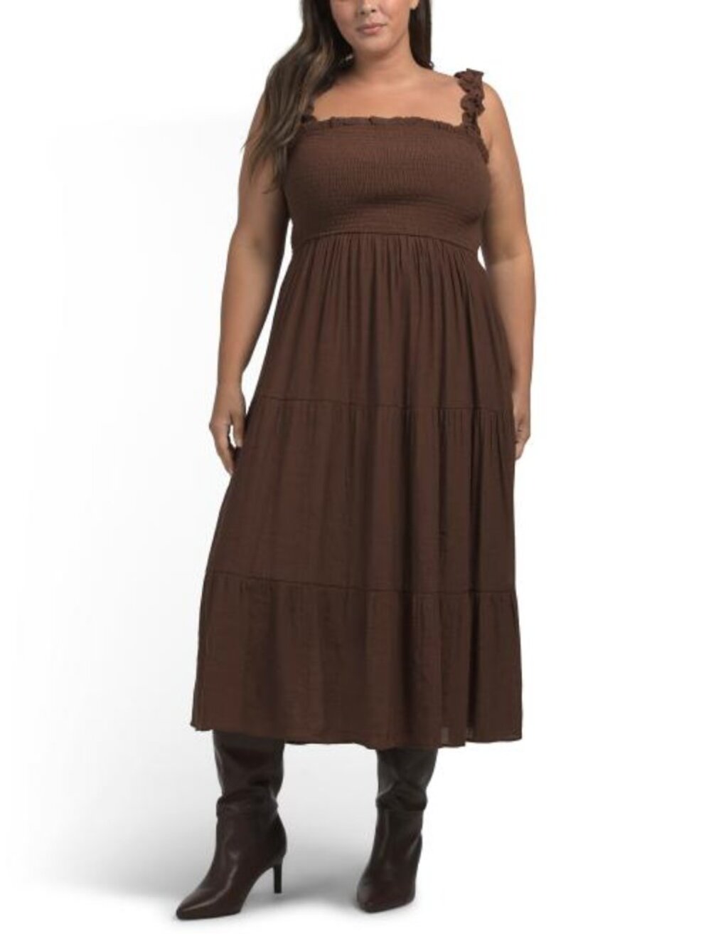 LIBERTY LOVE Plus Tiered Gauze Maxi Dress